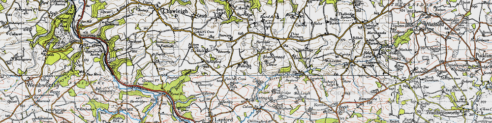 Old map of Lewdon in 1946