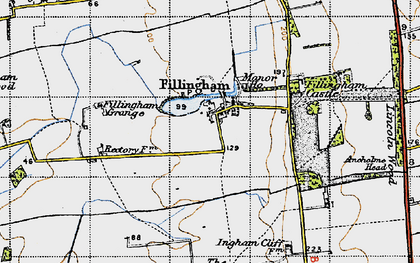 Old map of Fillingham in 1947