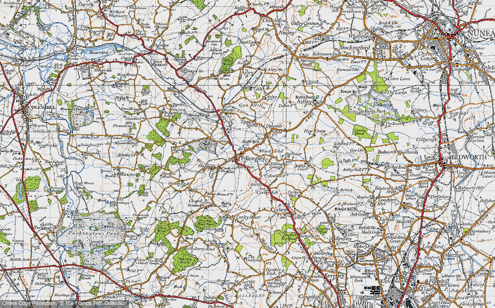 Old Map of Fillongley, 1946 in 1946