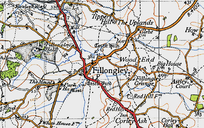 Old map of Fillongley in 1946