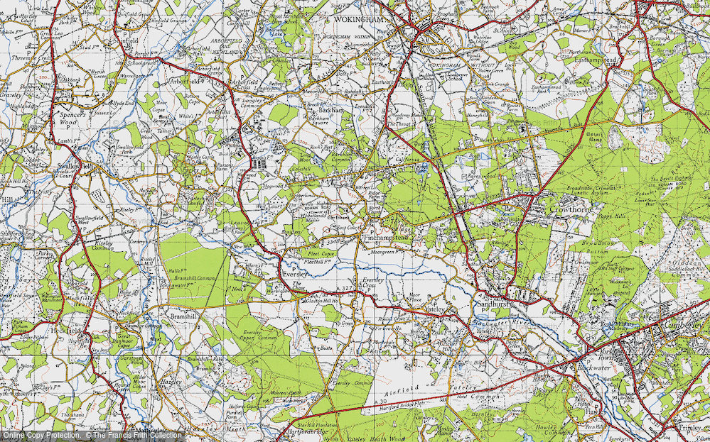 Old Map of Finchampstead, 1940 in 1940