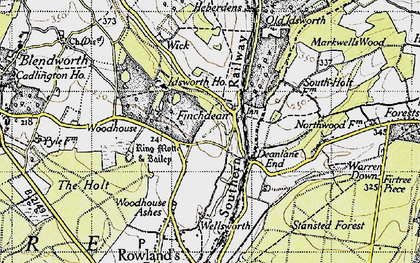 Old map of Finchdean in 1945