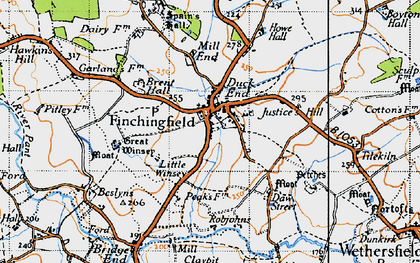 Old map of Finchingfield in 1946
