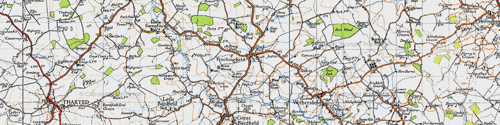 Old map of Finchingfield in 1946