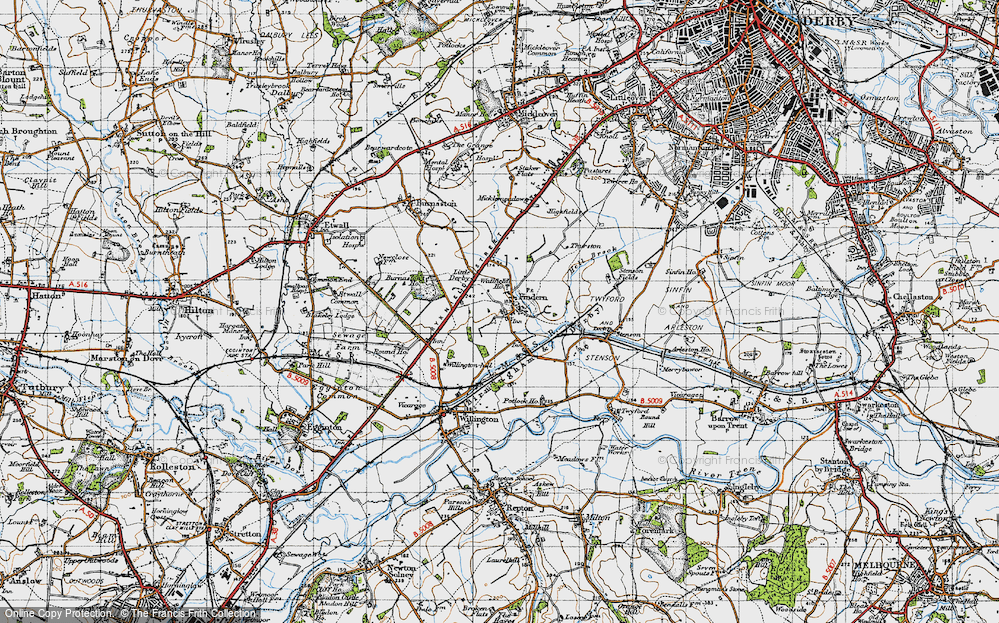 Old Map of Findern, 1946 in 1946