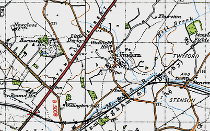 Old map of Findern in 1946