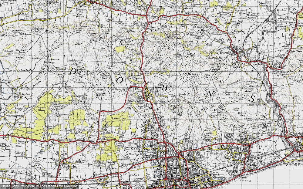 Old Map of Findon, 1940 in 1940