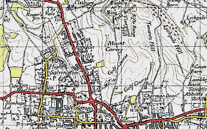 Old map of Findon Valley in 1940