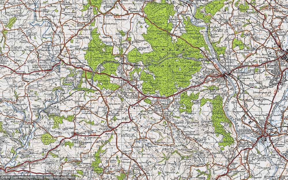 Old Map of Fingerpost, 1947 in 1947