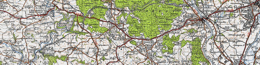 Old map of Fingerpost in 1947