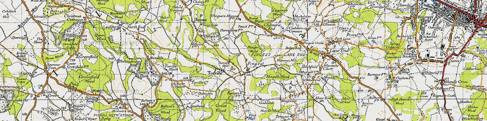 Old map of Fingest in 1947