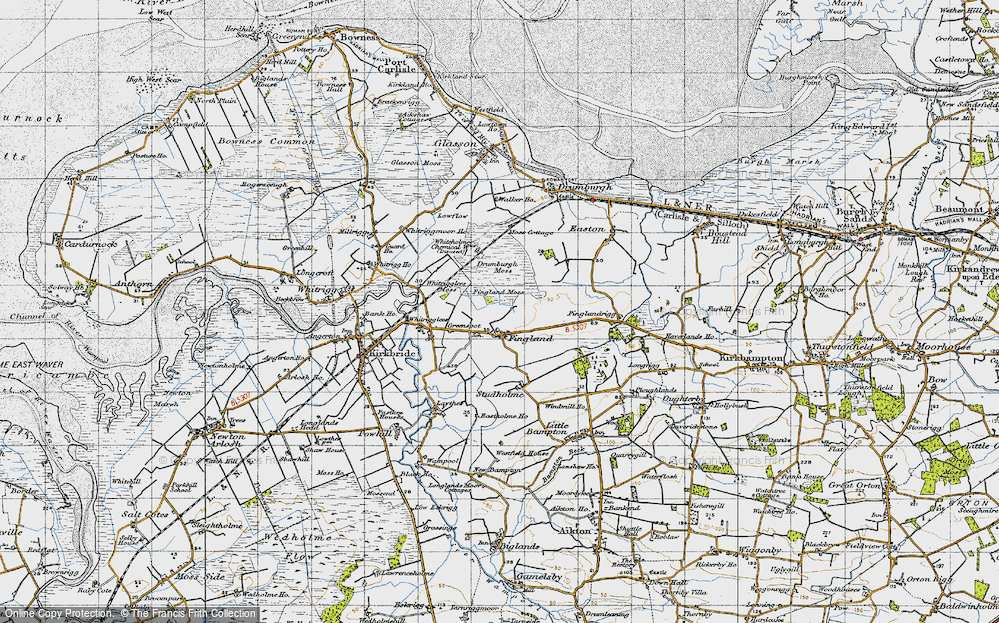 Old Map of Historic Map covering Whitrigglees in 1947