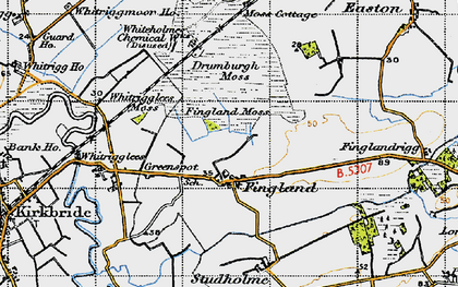 Old map of Whitrigglees Moss in 1947