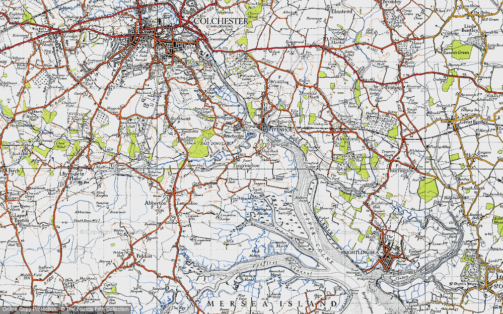Old Map of Fingringhoe, 1945 in 1945