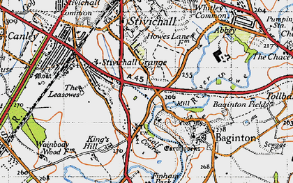 Old map of Finham in 1946