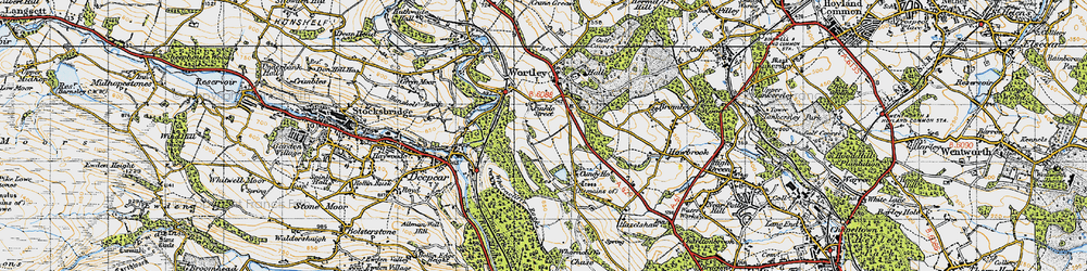 Old map of Wharncliffe Resr in 1947