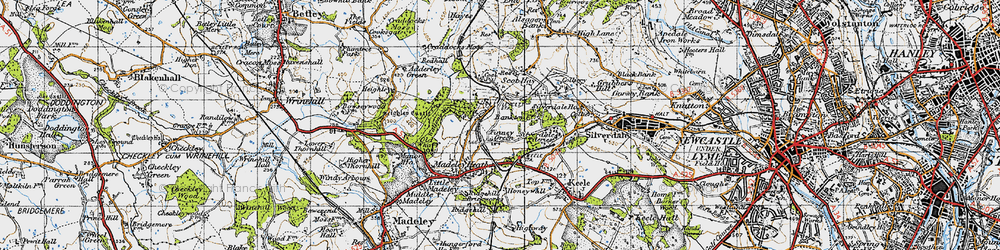 Old map of Finney Green in 1946