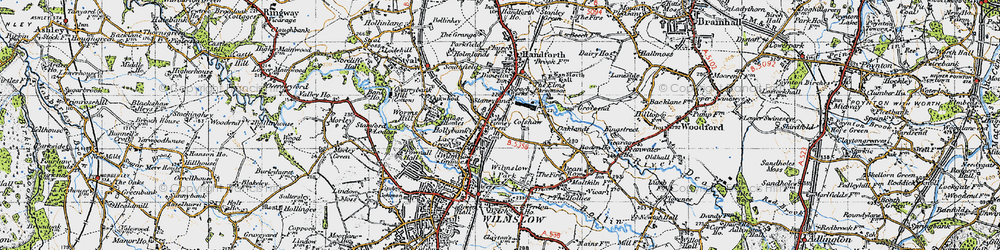Old map of Finney Green in 1947