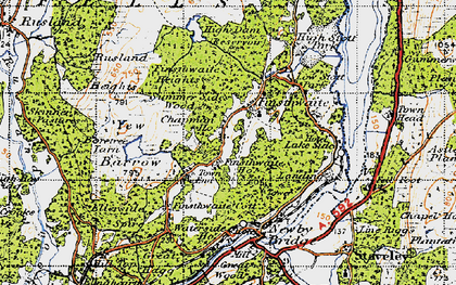 Old map of Boretree Tarn in 1947