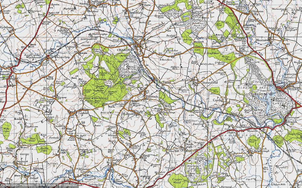 Old Map of Historic Map covering Wilcote Ho in 1946
