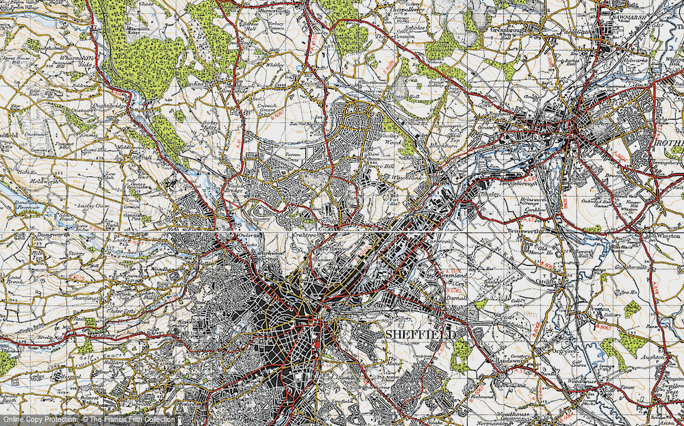 Old Map of Fir Vale, 1947 in 1947