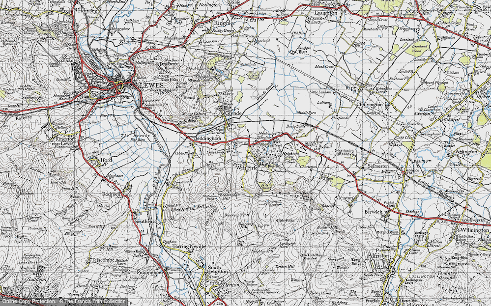 Old Map of Firle, 1940 in 1940