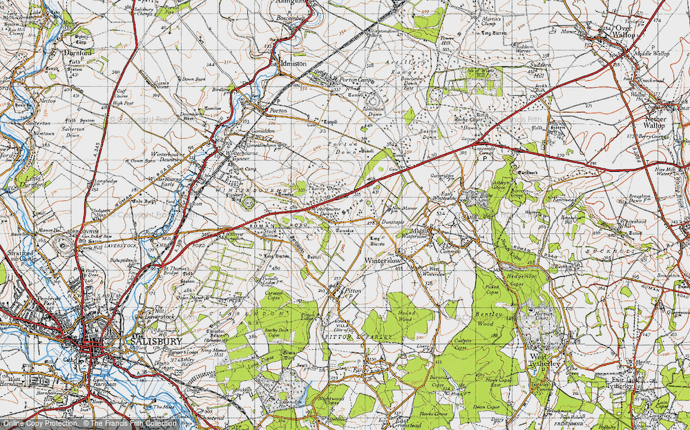 Old Map of Firsdown, 1940 in 1940
