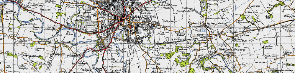 Old map of Hurworth Moor in 1947