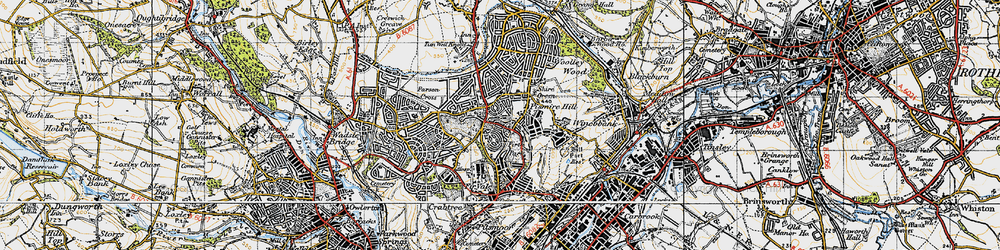 Old map of Firth Park in 1947