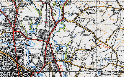 Old map of Firwood Fold in 1947