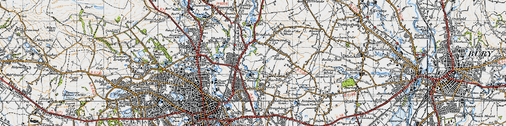 Old map of Firwood Fold in 1947