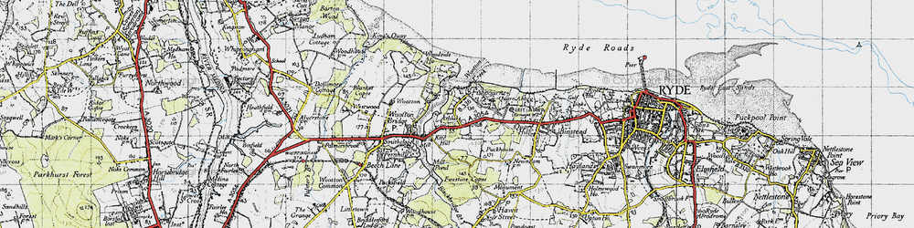 Old map of Wootton Creek in 1945