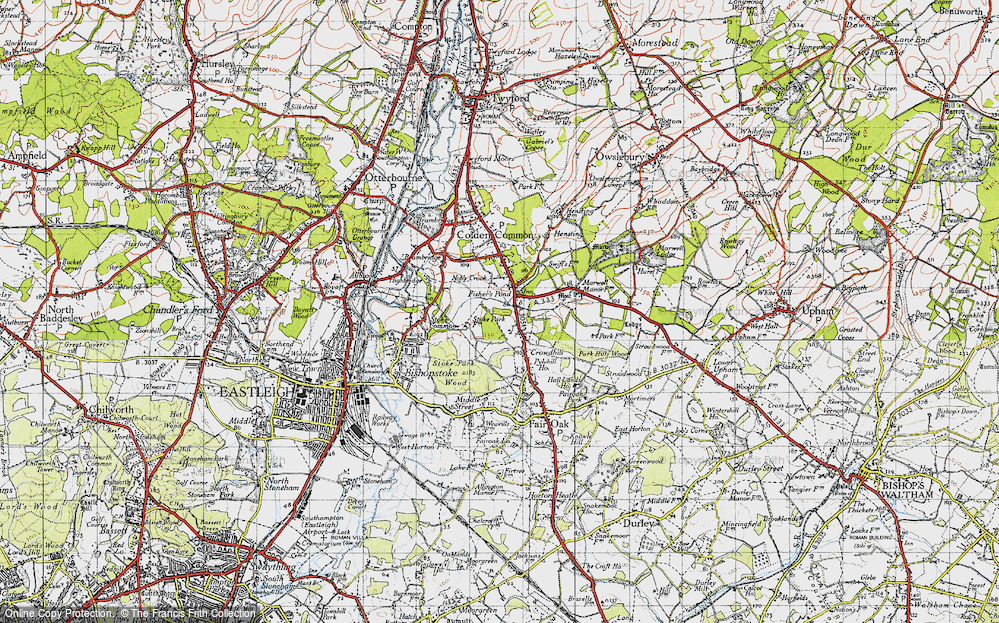 Old Map of Fisher's Pond, 1945 in 1945