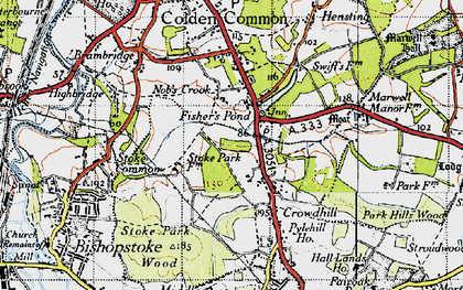 Old map of Fisher's Pond in 1945