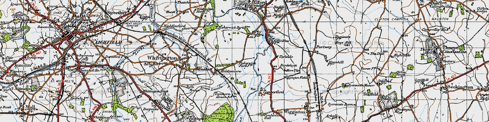 Old map of Fisherwick in 1946