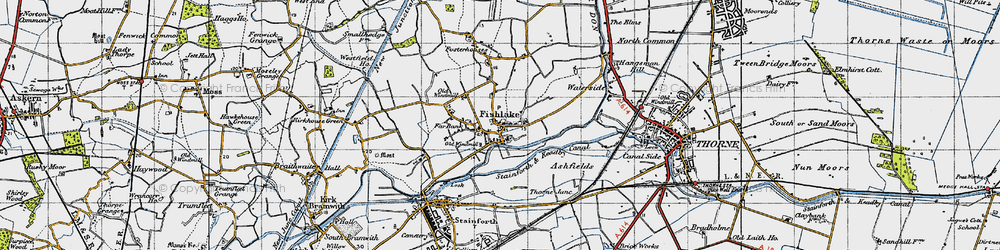 Old map of Stainforth and Keadby Canal in 1947