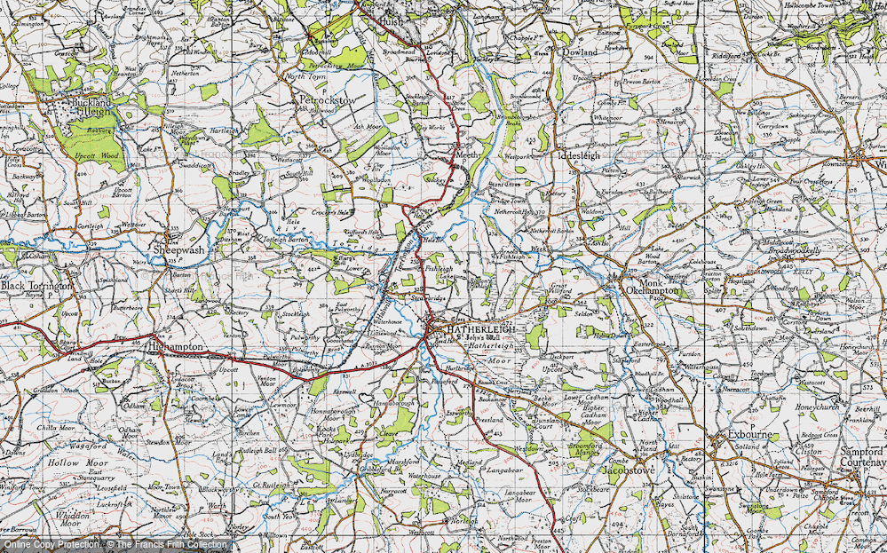 Old Map of Fishleigh Castle, 1946 in 1946