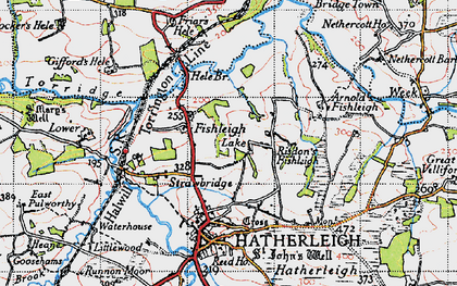 Old map of Fishleigh Castle in 1946