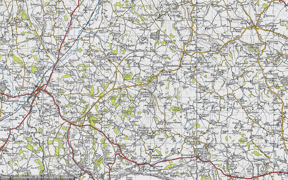 Old Map of Fishpond Bottom, 1945 in 1945