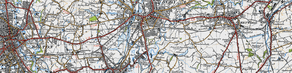 Old map of Fishpool in 1947