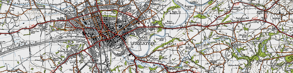 Old map of Fishwick in 1947