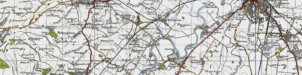 Old map of Fiskerton in 1946