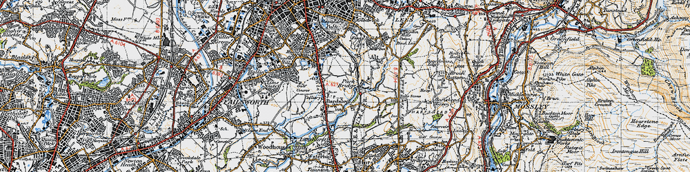 Old map of Fitton Hill in 1947