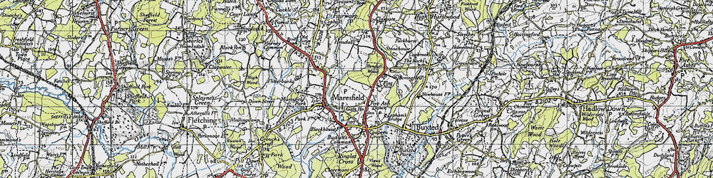 Old map of Bevingford in 1940