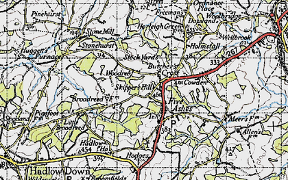 Old map of Five Ashes in 1940