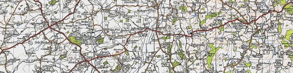 Old map of Five Bridges in 1947