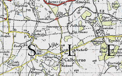 Old map of Five Houses in 1945