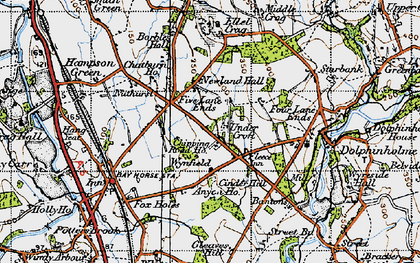Old map of Five Lane Ends in 1947