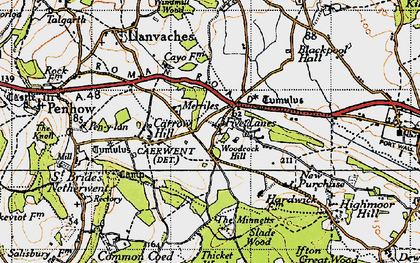 Old map of Five Lanes in 1946
