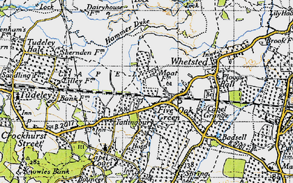 Old map of Five Oak Green in 1946